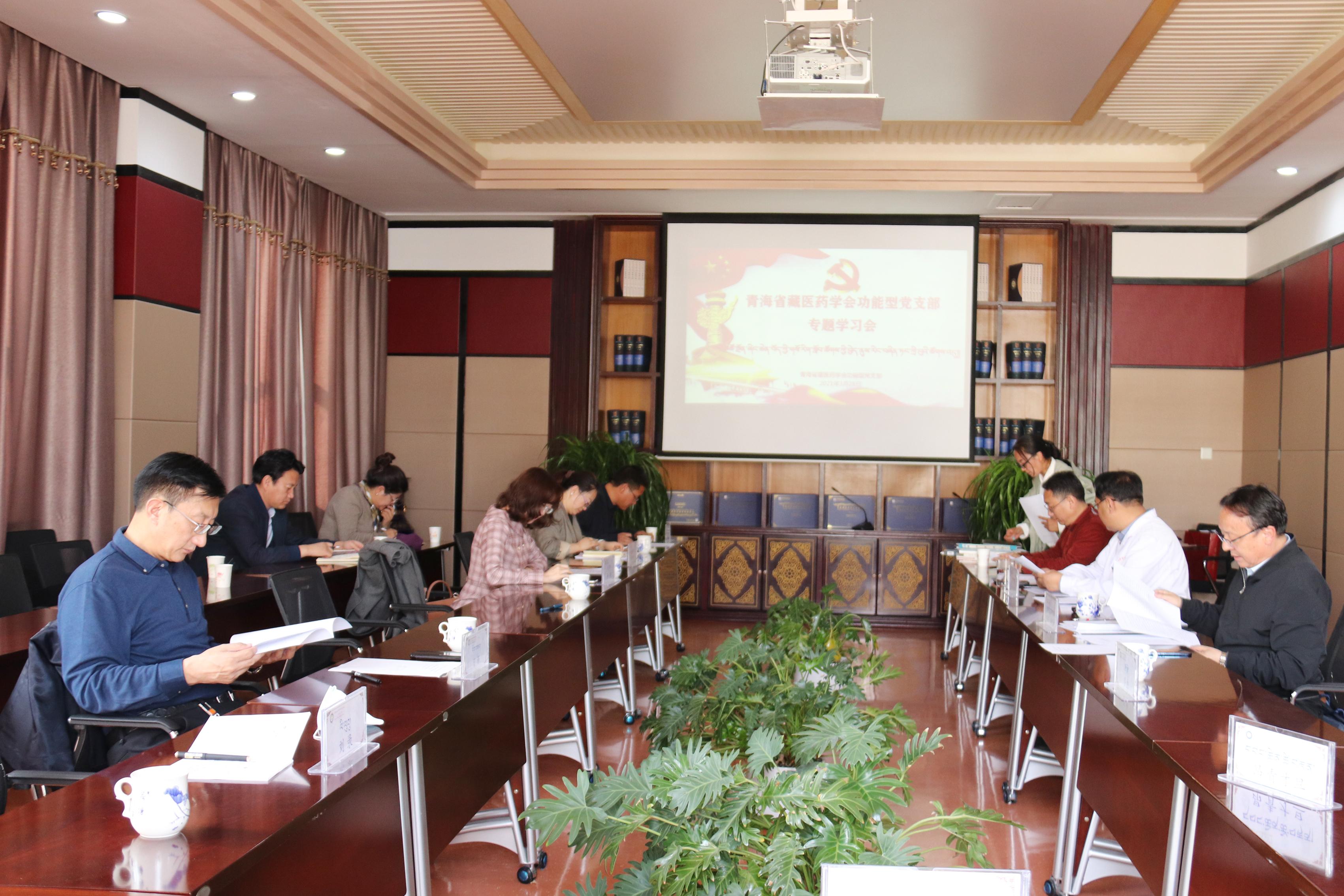 青海省藏医药学会功能型党总支召开专题学习会